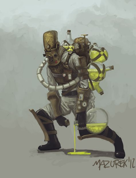 Character concept art 03 // the Plague sower by Mateusz Mazurek Steampunk Character, Steampunk Characters, Steampunk Artwork, The Plague, Arte Robot, Art City, Monster Concept Art, Dnd Art, Fantasy Monster