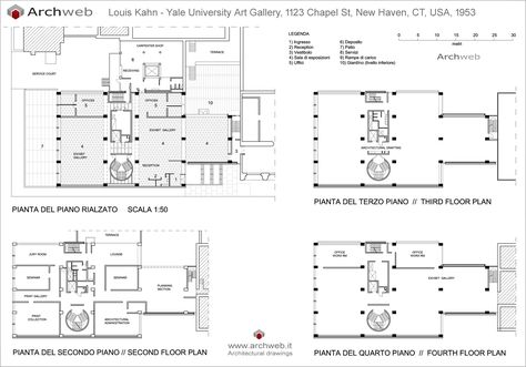 Yale University Art Gallery drawings plan Yale Posters, Yale Lecture Hall, Yale University Building, Yale University Poster, Yale Art And Architecture Building, Louis Kahn Plan, University Plan, Louis Kahn, Galleria D'arte