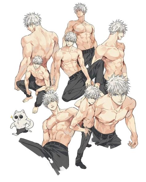 Hottest Anime Characters, Anime Guys Shirtless, Character Poses, Gojo Satoru, Anime Boyfriend, Handsome Anime Guys, Handsome Anime, Cute Anime Guys, An Anime