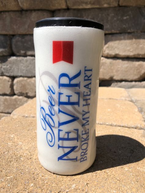 Beer Can Tumbler Ideas, Beer Can Tumblers, Can Cooler Tumbler Ideas, Slim Koozie Ideas, Busch Light Epoxy Tumbler, Can Koozie Ideas, Beer Tumbler Epoxy, Slim Can Koozie Ideas, Slim Can Koozie Ideas Vinyl