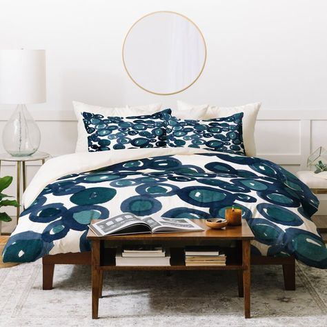 East Urban Home Blue Microfiber Modern & Contemporary 3 Piece Duvet Cover Set | Wayfair Purple Duvet, Unique Bedding Sets, Boho Style Bedroom, Single Duvet Cover, Reversible Duvet Covers, Down Comforter, King Duvet, Deny Designs, Queen Duvet