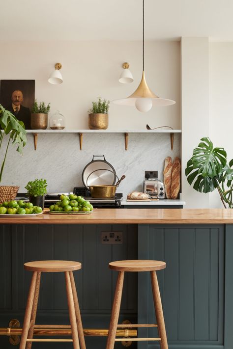 For The Love Of Kitchens - A Kitchen With Form And Function - The deVOL Journal - deVOL Kitchens Green Shaker Kitchen, Green Kitchen Island, Devol Kitchens, Green Kitchen Cabinets, Popular Kitchens, Kitchen Paint Colors, Green Cabinets, Grey Kitchen Cabinets, Kitchen Island Design