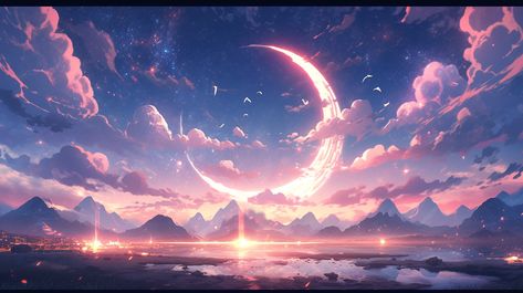 Artist: @rin_sns_ AI-generated wallpaper AIイラスト #scenery 人工知能 #illustration 壁纸 #landscape 背景 #wallpaper #background Aesthetic Backgrounds Horizontal, Pretty Wallpapers Backgrounds Aesthetic, Fairy Wallpaper, Star Night, Cute Wallpapers For Ipad, Cute Laptop Wallpaper, 1080p Anime Wallpaper, Fantasy Background, Desktop Wallpaper Art