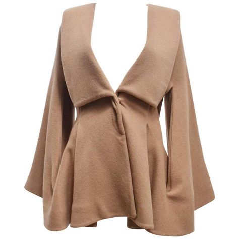 Alexander McQueen Camel Cashmere Coat with Connected Bell Sleeves 1 Bell Sleeve Coat, Dresses Brown, Beige Coat, Camel Coat, Brown Coat, Vintage Coat, Kpop Fashion Outfits, Cashmere Coat, Blazer Fashion