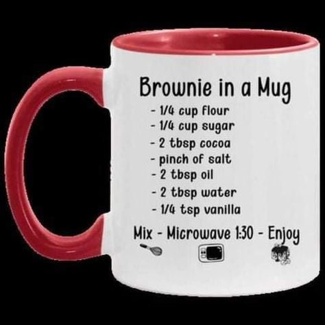 Mug Dessert Recipes, Microwave Mug Recipes, Brownie In A Mug, Homemade Cookbook, Sweet Dishes Recipes, Quick Recipes Snacks, Mug Recipes, Easy Baking Recipes Desserts, Easy Snack Recipes