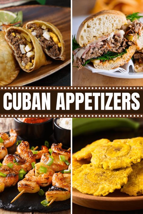 If you want to add some pizazz to your party, these Cuban appetizers are the perfect starters! From sliders to kabobs to empanadas, these easy bites give an authentic taste of Cuba. Cuban Cuisine Recipes, Easy Cuban Appetizers, Cuban Christmas Food, Cuban Food Recipes Easy, Traditional Cuban Recipes, Upscale Brunch Ideas, Cuban Appetizers Simple, Cuban Food Recipes Authentic, Cuban Dishes Authentic