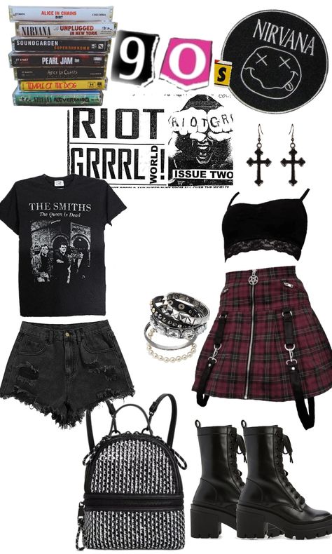 Riot Girl Fashion, Riot Grrl Fashion, Riot Grrrl Outfits, Riot Grrrl Fashion, Pearl Jam Ten, Rocker Chick, Riot Grrrl, Alice In Chains, Pearl Jam