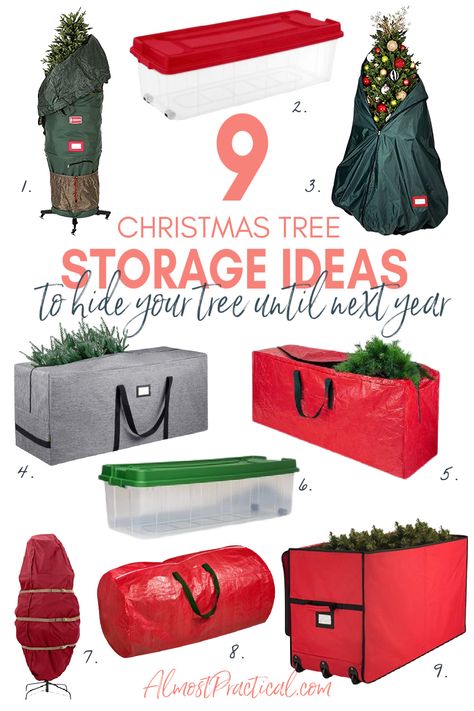 Don't store your artificial Christmas tree in the original cardboard box that is falling apart, choose one of these Christmas tree storage bags or boxes instead. Keep your holiday decor neat and organized until next year. Store Christmas Tree, How To Store A Christmas Tree, Storing Christmas Tree, Christmas Tree Storage Closet, Xmas Tree Storage Ideas, Christmas Tree Storage Ideas, Diy Christmas Tree Storage, Storing Holiday Decor Storage Ideas, Artifical Christmas Tree