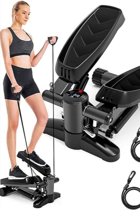 Sunny Health & Fitness Mini Stepper Stair Stepper Exercise Equipment with Resistance Bands Stepper Workout Machine, Flexibility Workout Routine, Stair Stepper Workout, Stepper Workout, Mini Stepper, Stair Stepper, Weight Gain Workout, Full Body Cardio, Arm Workout Women