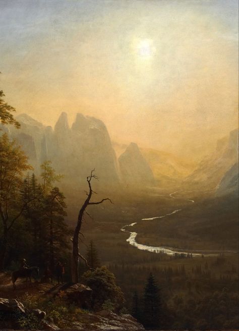 Albert Bierstadt Paintings, Yosemite Art, T S Eliot, Albert Bierstadt, Butterfly Art Painting, Hudson River School, River Painting, Jean Cocteau, William Turner