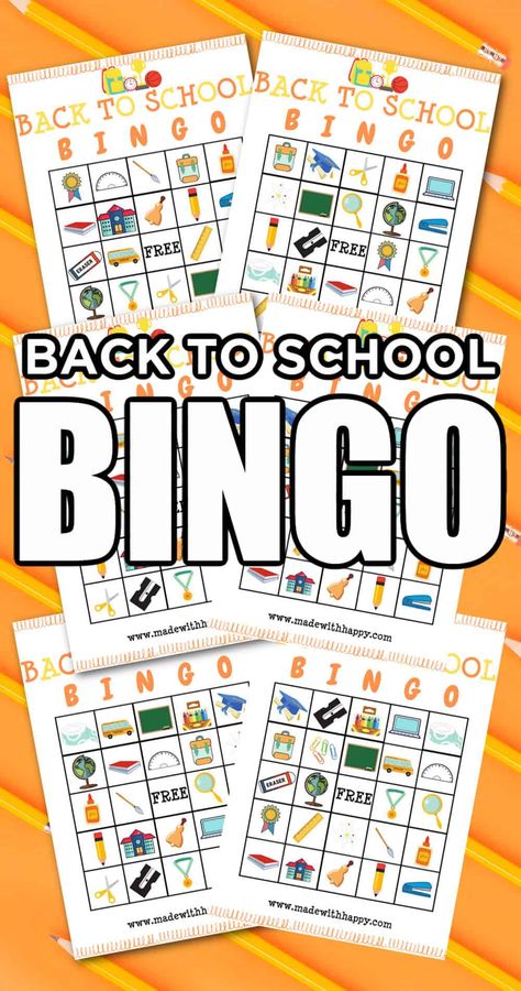 Back To School Bingo, Free School Printables, Bingo Free Printable, School Age Crafts, Bingo Games For Kids, Printable Bingo Games, Back To School Printables, Colorful Crafts, Word Bingo