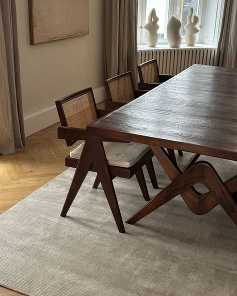 Pierre Jeanneret ‘Easy’ armchair and wooden coffee table. #rubyatelier | Instagram Jeanneret Chair, Pierre Jeanneret Chair, House Dining Room, Pierre Jeanneret, Room Deco, October 27, Wooden Coffee Table, Sustainable Living, Product Design