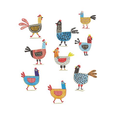 Chicken Embroidery Patterns, Chicken Patterns, Hen Art, Chicken Embroidery, Chicken Drawing, Chicken Illustration, Chicken Kitchen, Ceramic Chicken, Chicken Painting