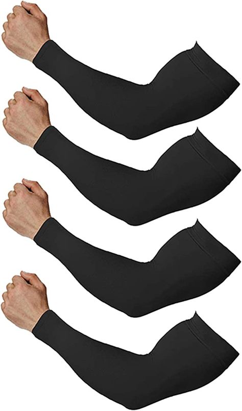 4-Pairs Arm Sleeves for Men and Women - Tattoo Cover Up - Cooling Sports Sleeve for Basketball Golf Football Women Sleeves, Arm Sleeves For Men, Sleeves For Men, Arm Workout Women, Compression Arm Sleeves, High School Outfits, Fitness Accessories, Exercise Ideas, Compression Sleeves