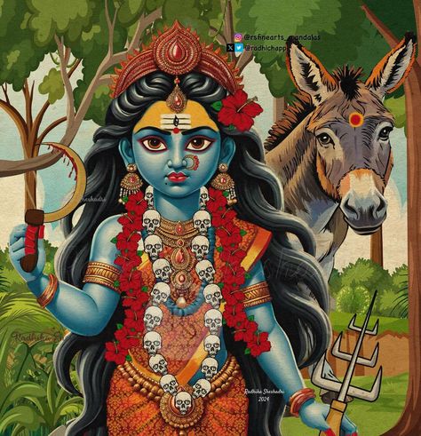 Navratri Pooja, Hindu Prayer, Bengali Art, Ancient History Facts, Aadi Shakti, Shiva Parvati, Shiva Parvati Images, Indian Goddess, Goddess Artwork