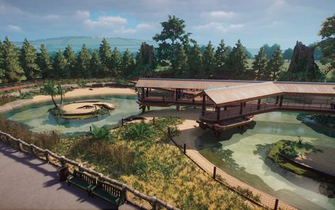 Planet Zoo Aardvark Habitat, Planet Zoo Crocodile Habitat, Planet Zoo African Habitat, Planet Zoo Giraffe Habitat, Planet Zoo Penguin Habitat, Planet Zoo Deer Habitat, Planet Zoo Enclosure, Planet Zoo Lion Habitat, Zoo Enclosures Ideas