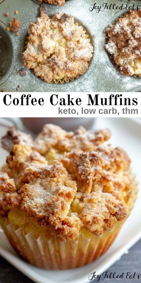 32 Keto Breakfast Options - Captain Decor Dolce Poche Calorie, Keto Breakfast Muffins, Keto Muffin Recipe, Desayuno Keto, Coffee Cake Muffins, Postre Keto, Cake Muffins, Joy Filled Eats, Low Carb Dessert