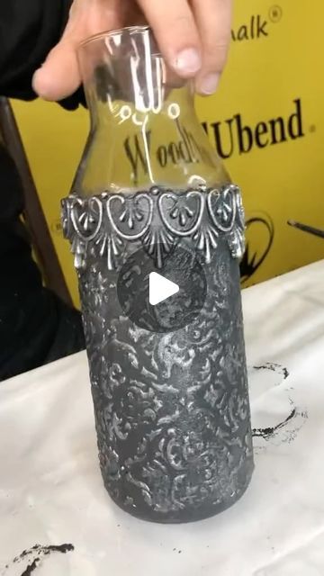 WoodUbend Mouldings on Instagram: "Decorating an old glass water jug” Take a look at this stunning transformation! 👀 This once plain old glass jug got a remarkable makeover with Posh Chalk Stencil, WoodUbend moulding, and a splash of Posh Chalk Pigment and Metallic Paste. ✨ Now, it’s an absolute showstopper, radiating charm and elegance!  Who knew a simple jug could turn into something so exquisite? 🎨✨ Let your imagination run wild and breathe new life into your everyday items. 💡✨ It’s amazing what a little creativity can do! 🌈💖   Products used: Posh Chalk Stencil Victorian Wallpaper Posh Chalk Extra Flexible Paste WoodUbend Applique WUB2169 Posh Chalk Metallic Paste Black Carbon Posh Chalk Pigments Silver Posh Chalk Pigment Infusor  #DIY #HomeDecor #PoshChalkMagic #CreativeInspiratio Posh Chalk, Chalk Stencils, Glass Water Jug, Victorian Wallpaper, Glass Jug, Decorative Mouldings, Water Jug, Flipping Furniture, Everyday Items