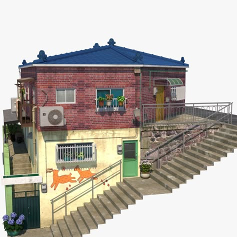 Japanese City Buildings, Korean Townhouse, Japanese Apartment Exterior, Japanese Apartment Building, Japanese Townhouse, Korean Building, Tokyo House, Bloxburg Town, Japanese Apartment