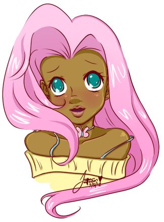 MLP: Fluttershy Art by Jazzie Simone http://jazzie-simone.tumblr.com/ https://twitter.com/JazzieSimone https://facebook.com/JazzieSimoneArt https://youtube.com/channel/UCVEacl_od3jfNptbVmCUSCw http://jazzie-simone.deviantart.com/ https://picarto.tv/JazzieSimone Black Fluttershy, Mlp Fluttershy, Mlp Rarity, Mlp Characters, Black Anime, Dec 8, African American Art, Pink Art, Fluttershy