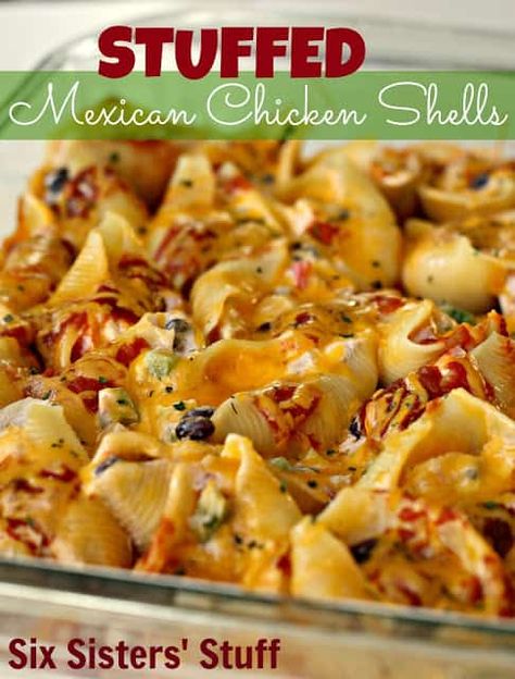 Chicken Shells, Easy Freezer Meals, Six Sisters, Hot Dish, Quick Dinners, Freezer Meal, Mexican Chicken, Potluck Recipes, Freezer Cooking