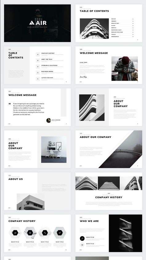 The Air Minimal & Modern Google Slide template is a stylish and sophisticated choice for any presentation. With its clean and simple design, it provides a professional and polished look that is sure to make a great impression on your audience. This template comes with a variety of slide layouts, such as title, text, and image slides, that can be easily customized to fit your needs. The use of minimal style and modern design elements make this template easy to read and navigate, making it a great Slide Presentation Design, Presentation Slide Design, Google Slide Presentation, Presentation Slides Design, 포트폴리오 레이아웃, Presentation Deck, Powerpoint Slide Designs, Presentation Design Layout, Presentation Styles