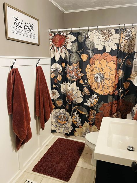 Bathroom Decor Ideas Colors Shower Curtains Master Bath, Boho Floral Shower Curtain, Beautiful Shower Curtains, Shower Curtain Decor Ideas, Anthropologie Shower Curtain, Bright Shower Curtain, Floral Bathroom Decor, Floral Shower Curtain, Bathroom Decor Apartment