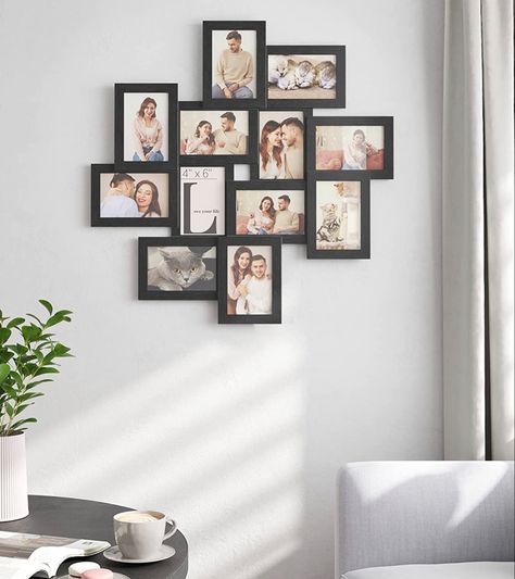 Wall Collage Picture Frames for 12 Photos, Clear Glass Collage For Wall, Picture Frames Collage, Picture Display Wall, Frames Collage, Multi Picture Frames, Photo Collage Frame, Collage Des Photos, Family Picture Frames, Collage Frame