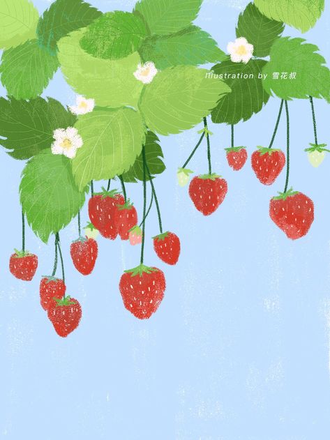 Strawberry Fields Painting, Fields Painting, Strawberry Bush, Strawberry Field, Field Paint, Strawberry Fields Forever, Strawberry Picking, Work Art, Wall Paintings