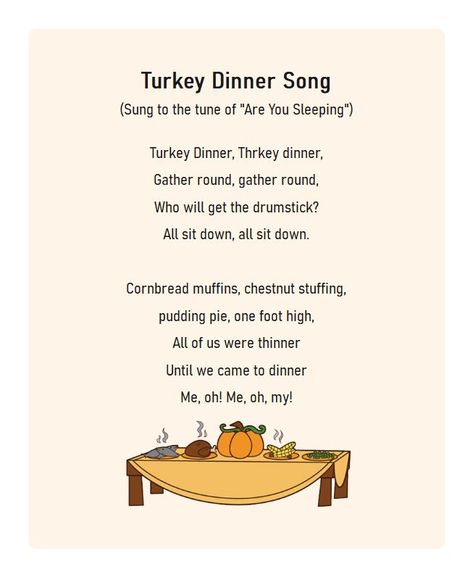 Here is a diagram of the Thanksgiving turkey dinner song, which help to be grateful for the everyone who helps us. In all religions, thanksgiving prayers and special Thanksgiving rituals are common. Learn more details from this Thanksgiving turkey dinner song, and try to make yours with ease now! Thanksgiving Dinner Questions, 5 Second Rule Thanksgiving Game, Thanksgiving Grammar, Thanksgiving Sentences, Gratitude Thanksgiving Game Free, Thanksgiving Turkey Dinner, Thanksgiving Music, Chestnut Stuffing, Thanksgiving Templates