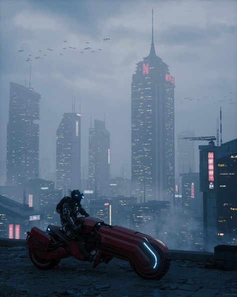 Cyberpunk City Scape, Cyberpunk Lifestyle, Endless Frontier, Moon Morning, Sci Fi Aesthetic, Dystopian Aesthetic, Art Cyberpunk, Sci Fi City, Cyberpunk Aesthetic