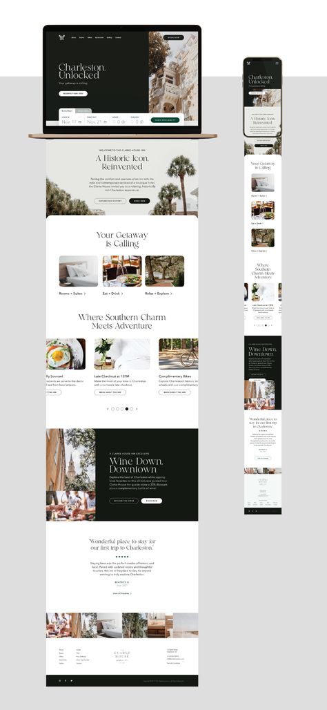 The Clarke House Inn on Behance Blog Set Up Design, Webpage Design Layout, Shoot Concept, Design Sites, Web Ideas, Ui Ux 디자인, Website Design Inspiration Layout, Visuell Identitet, 포트폴리오 레이아웃