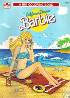 80s Barbie Coloring Pages, California Dream Barbie, 1980s Aesthetic, Barbie Books, Barbie Paper Dolls, Barbie Coloring, Barbie Coloring Pages, Barbie Images, Beach Books