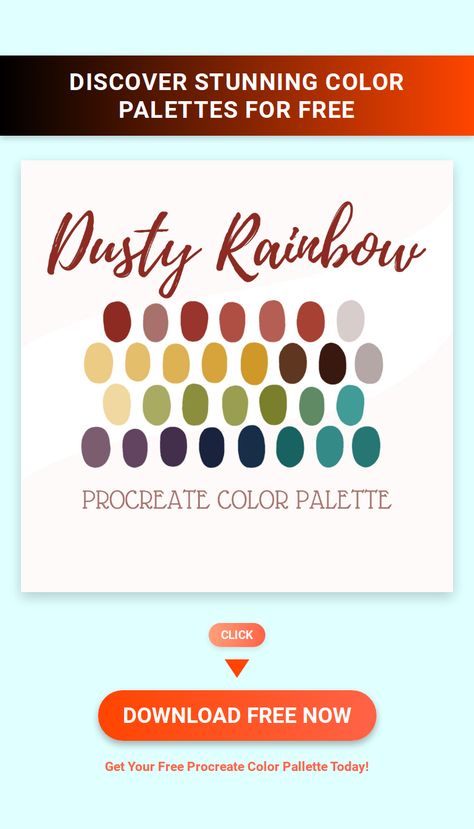 Dusty Rainbow Procreate palette: Dreamy pastel hues for digital art. Free Procreate Color Palettes, Procreate Downloads, Procreate Color Palettes, Procreate Palette, Procreate Color Palette, Muted Rainbow, Rainbow Palette, Free Procreate, Artist Palette