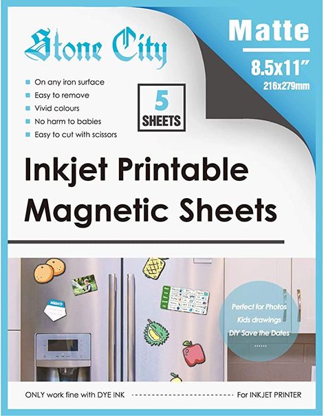 Amazon.com : Stone City Magnetic Sheets Printable Matte Paper 12mil Thick for Inkjet Printers 8.5x 11 Inches 5 Sheets : Office Products Lady Decluttered, Diy Save The Dates, Waterslide Decal Paper, Stone City, Magnetic Paper, Decal Paper, Vinyl Sticker Paper, Vinyl Paper, Sublimation Paper