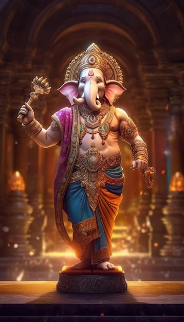 God ganesha statue generative ai | Premium Photo #Freepik #photo #ganpati #ganesha #lord-ganesha #lord-ganesh Ganesh Aagman Poster, Ganesh Avatar, Ganpati Poster, God Illustration, Ganesh Ji Images, Ganpati Bappa Wallpapers, Jai Ganesh, God Pics, Sri Ganesh