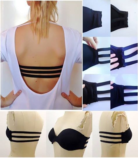 How to DIY 3 Strap Bra for Backless Tops and Dresses | www.FabArtDIY.com LIKE Us on Facebook ==> https://www.facebook.com/FabArtDIY Bh Hacks, Diy Sy, Diy Bra, Bra Hacks, Diy Vetement, Hot Lingerie, Backless Top, Creation Couture, Mode Inspiration