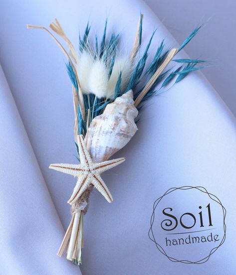 Beach Boutonniere, Starfish Boutonniere, Groomsman Boutonniere, Coastal Inspiration, White Boutonniere, Groomsmen Boutonniere, Wedding Boutonniere, Stella Marina, Coastal Elegance