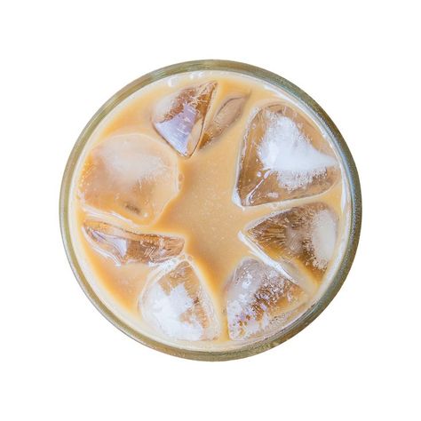 Top view Iced coffee with the bubble in the cup isolated white background. The Bubble, Top View, Iced Coffee, White Background, Stock Photos, Illustrations, Coffee