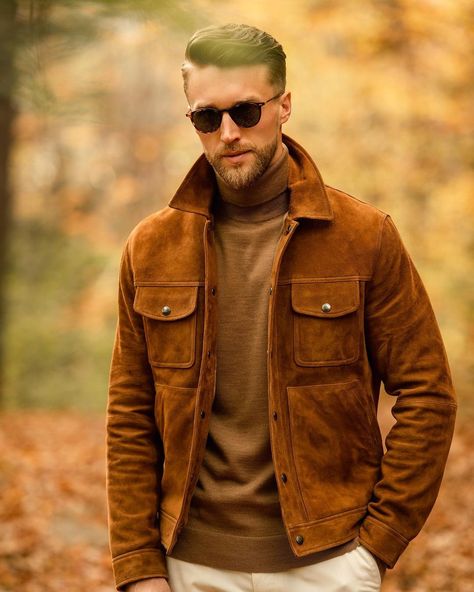 Mens Brown Jacket, Brown Suede Leather Jacket, Suede Biker Jacket, Suede Biker, Suede Leather Jacket, Men Suede, Button Down, Leather Shirt, Pocket Jacket