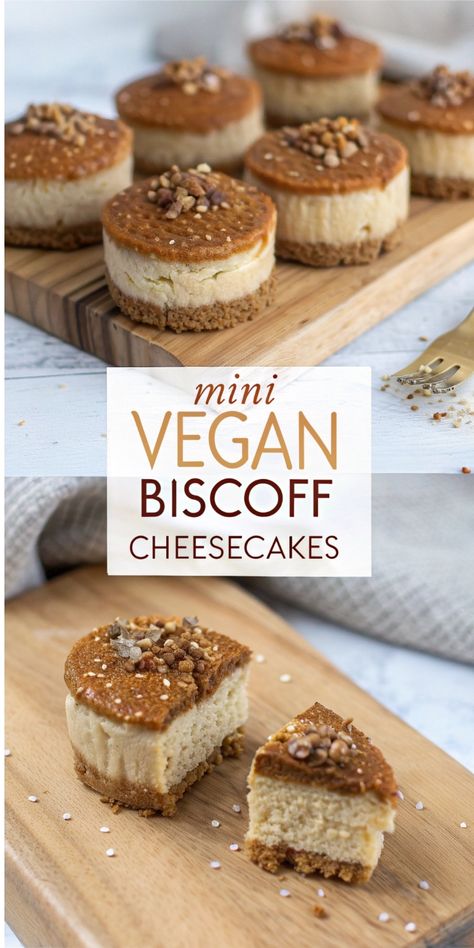 Elevate your dessert game with these creamy Mini Vegan Biscoff Cheesecakes! Perfect for Recipes Low Calorie enthusiasts and those looking for Vegan Baking Recipes or Easy Vegan Desserts. Impress with stunning Dessert Decoration or add them to your Birthday Cake Designs for a creative twist. Raw Vegan Desserts have never been this delicious! #VeganCheesecake #BakingHacks #VeganDessertRecipes Vegan Creamy Desserts, Vegan Biscoff Dessert, Easy Vegan Recipes Dessert, Vegan Deserts Easy, Vegan Party Food Easy, Vegan Dessert Recipes Easy, Vegan Pumpkin Cookies, New Years Eve Dessert, Easy Vegan Desserts