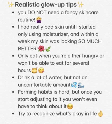 Realistic Glow Up, Glow Up Routine, Habit Forming, Glow Up Tips, Self Care Activities, Glow Up?, Skincare Routine, Healthy Eating, Moisturizer