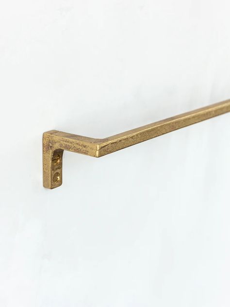 Kanamono Towel Bar - Rikumo Black Hardware Bathroom, Brass Bathroom Hardware, Modern Towel Bars, Brass Towel Bar, Towel Rod, The Missing Piece, Bathroom Countertops, Towel Rack Bathroom, Towel Hanger