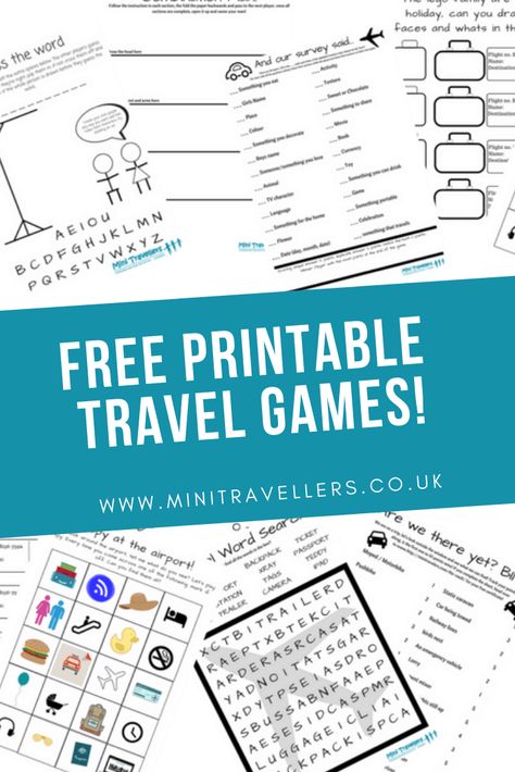 Printable Travel Games, Travel Games For Kids, Printable Road Trip Games, Road Trip Printables, Travel Printables, Holiday Tips, Road Trip Games, Travel Words, Travel Family