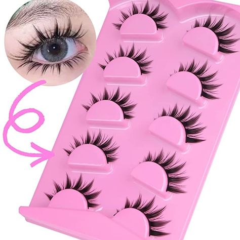 Realistic False Eyelashes, Anime Fake Lashes, Cute Fake Lashes, Cute False Lashes, Wispy Fake Lashes, Japanese False Lashes, Anime False Lashes, Manga False Lashes, Goth Lashes