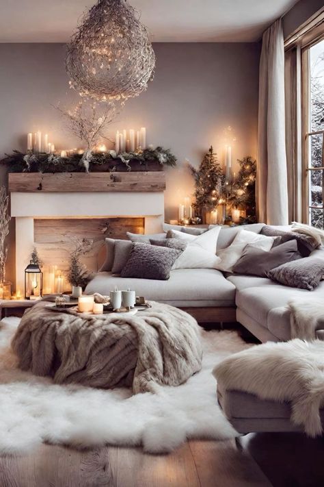 Starter Home Living Room Ideas, Cosy Lounge Ideas, Winter Living Room Decor Cozy, Cozy Luxury Living Room, Cozy Hygge Living Room, Hygge Decor Living Rooms, Living Room Cosy, Hygge Home Decor, Hygge Living Room