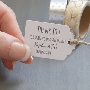 Personalised Small Favour Tags Personalized Wedding Favor Tags, Wedding Favour Tags, Wedding Favors Rustic, Wedding Favors Diy, Homemade Wedding Favors, Wedding Favors Ideas, Creative Wedding Favors, Favour Tags, Inexpensive Wedding Favors