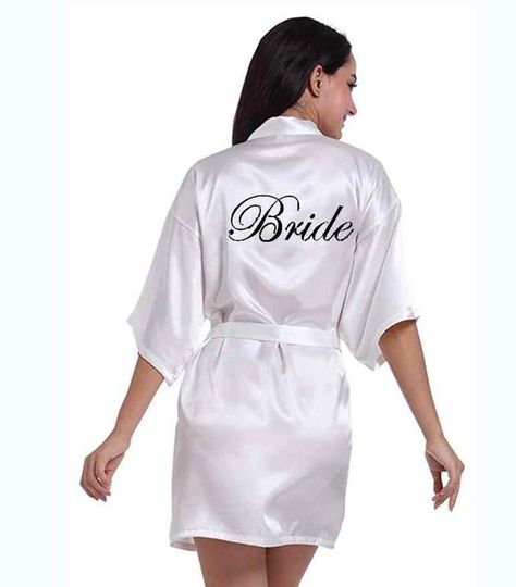 Personalized Bride Robe, Bride Kimono, Wedding Robes Bridesmaids, Bridal Robes Personalized, Pretty Robes, Satin Bridal Robe, Sister Of The Groom, Bath Robes For Women, Bride Sister