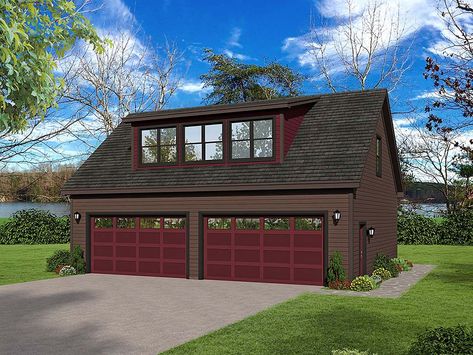 Cape Cod, Coastal, Colonial, Country, Farmhouse, Prairie, Ranch, Saltbox, Traditional 4 Car Garage Plan 51690 Elevation 3 Car Garage Plans, Garage Extension, Garage Plans With Loft, Garage Plans Detached, Plan Garage, Open Loft, Coastal Colonial, Garage Addition, Garage Loft