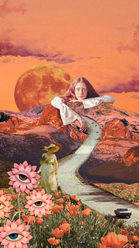 #sunset #skyaesthetic #trending #surreal #surrealism #surreallist #surrealart #mountains #people #pink #orange #nature #aesthetic Orange Nature Aesthetic, Surrealism Fashion, Cow Jumped Over The Moon, Orange Nature, Surrealist Collage, Surreal Collage Art, Nature Collage, Travel Collage, Collage Art Projects